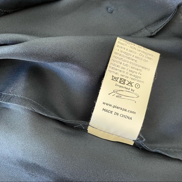 BAND OF OUTSIDERS Navy Silk Short Sleeve Top with Blue Mesh Shoulders, 2 - Picture 7 of 7